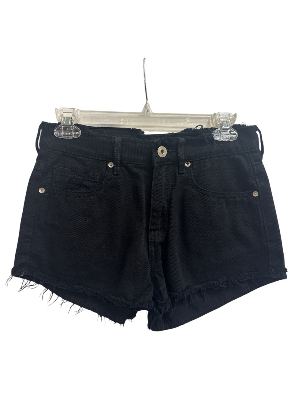 Bullhead Black Frayed Hem Denim Shorts